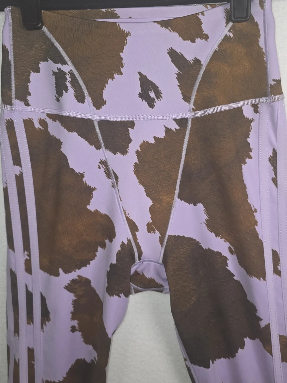 Adidas x Ivy Park Cow Print Leggings Purple Brown High Rise XS - Picture 4 of 11